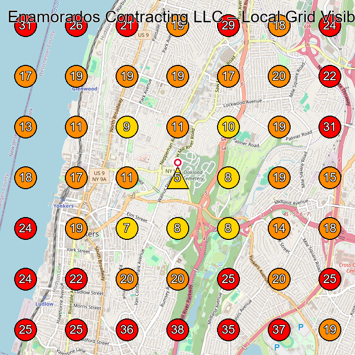 Enamorados Contracting LLC GeoGrid visibility map for Masonry Contractor in Yonkers
